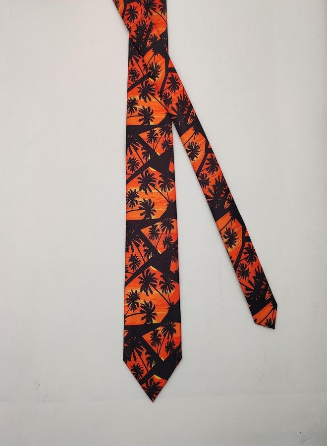 Giinly Hawaiian Palm Tree Beach Mens Ties Funny Long Neckties For Men Big And Tall, 61'' Xl Neck Tie - Image 3